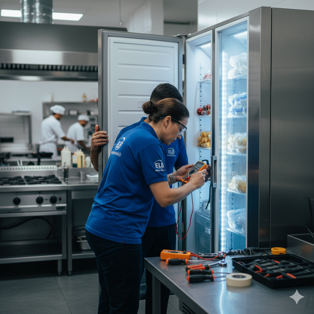 [Imagem de um freezer comercial]