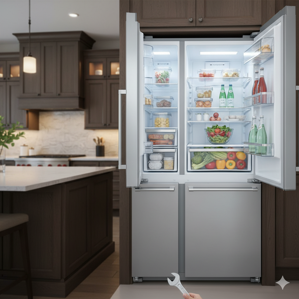 [Imagem de uma geladeira duplex]