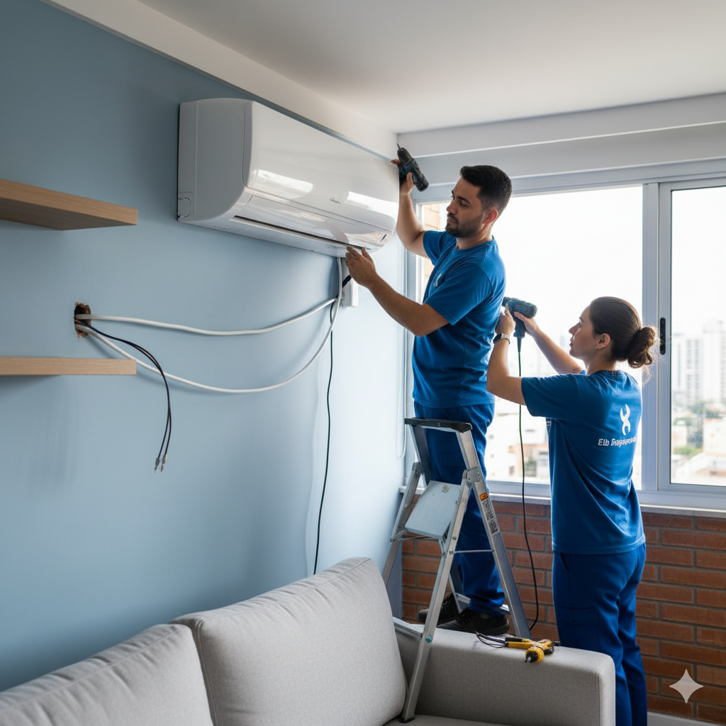 [Imagem de um ar-condicionado split instalado]